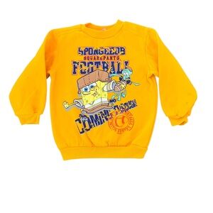 🌵Nickelodeon Y2K Kids SpongeBob SquarePants Yellow Fleece Sweater Boys 4🌵